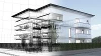 Gebäude in CAD dargestellt.
