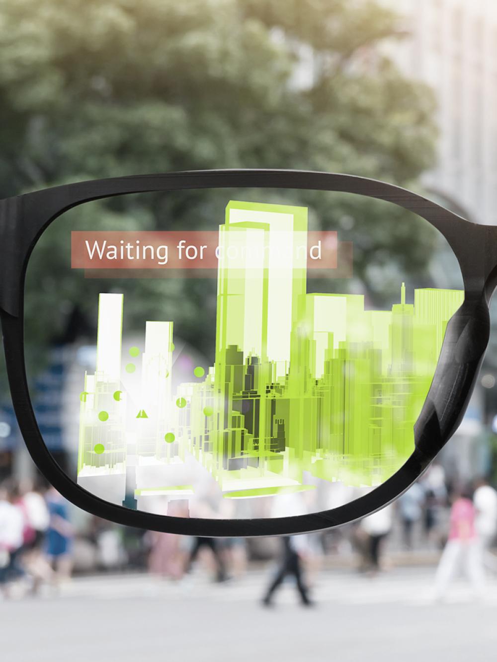 Augmented Reality durch eine Brille.