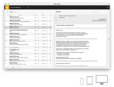 Screenshot Mails in PROJEKT PRO.