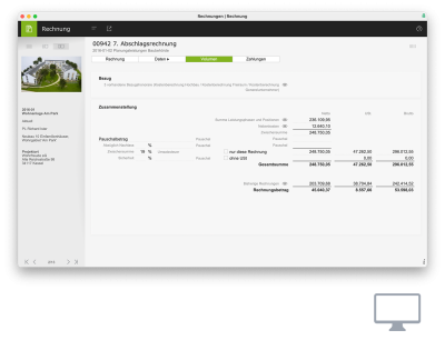 Screenshot Rechnungen in PROJEKT PRO.